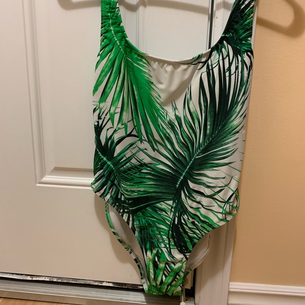 Tropical leaves bathing suit